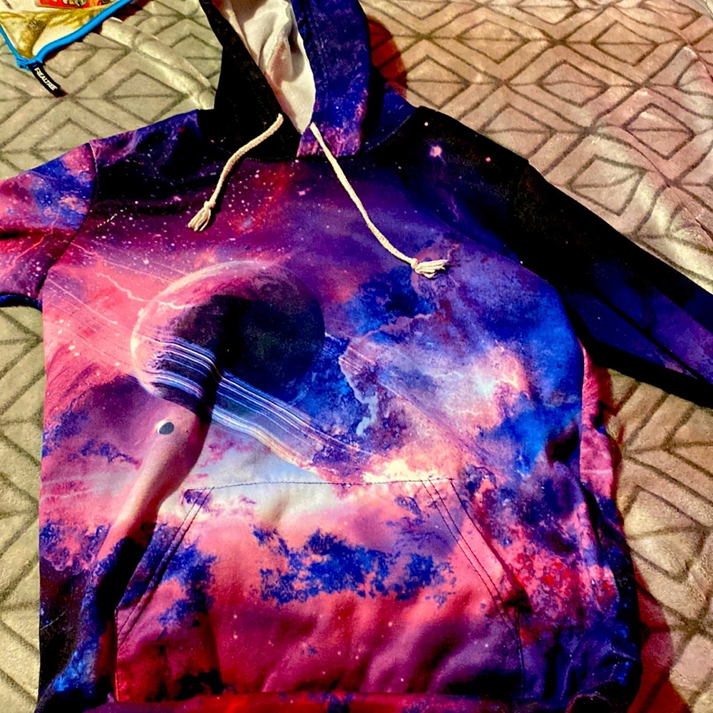 Space themed hoodie from Amazon